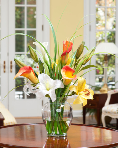 Lilies on dining table
